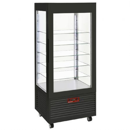 Armoire réfrigérée négative Vitrine 4 faces ventilée 480 L noire 5 étagères verre 800x630x1850 mm - Diamond Promo - INN/VB-B9-R2 Armoire réfrigérée négative Vitrine 4 faces ventilée 480 L noire 5 étagères verre 800x630x1850 mm - Diamond Promo - INN/VB-B9-R2