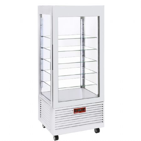 Armoire réfrigérée négative Vitrine 4 faces ventilée 480 L 5 étagères verre 800x630x1850 mm blanche - Diamond Promo - INN/VB-W5-R2 Armoire réfrigérée négative Vitrine 4 faces ventilée 480 L 5 étagères verre 800x630x1850 mm blanche - Diamond Promo - INN/VB-W5-R2
