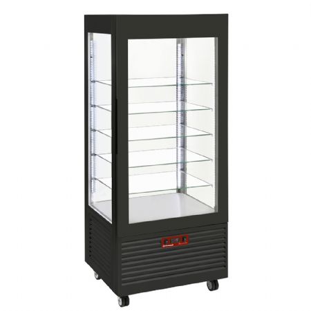 Armoire réfrigérée vitrine 4 faces positive, 5 étagères en verre, ventilée, 480 L, noire, 800x630x1850 mm - Diamond Promo - INN/VN-B9-R2 Armoire réfrigérée vitrine 4 faces positive, 5 étagères en verre, ventilée, 480 L, noire, 800x630x1850 mm - Diamond Promo - INN/VN-B9-R2