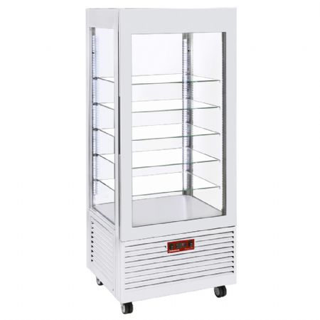 Armoire réfrigérée vitrine 4 faces positive, 5 étagères en verre, ventilée, 480 L, blanche, 800x630x1850 mm - Diamond Promo - INN/VN-W5-R2 Armoire réfrigérée vitrine 4 faces positive, 5 étagères en verre, ventilée, 480 L, blanche, 800x630x1850 mm - Diamond Promo - INN/VN-W5-R2