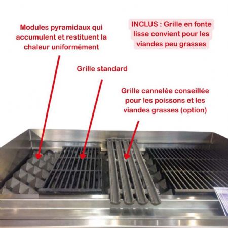 Barbecue à gaz 2 brûleurs 9 kW avec grille en fonte et tiroir à graisses - Mirror - IS1