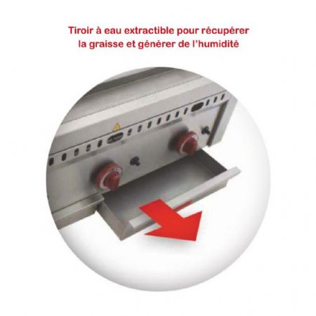 Barbecue à gaz 2 brûleurs 9 kW avec grille en fonte et tiroir à graisses - Mirror - IS1