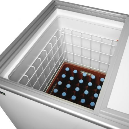 Réfrigérateur coffre de 232L avec deux couvercles coulissants pleins - 1014x635x892mm