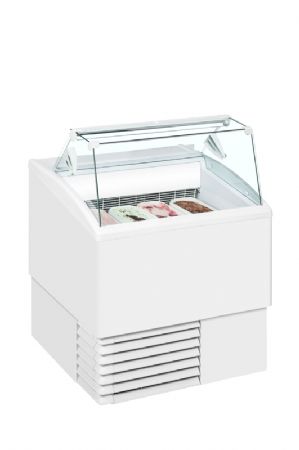 Vitrine à glaces équipée d’un couvercle plat en verre fonctionnement à température -16/-14°C