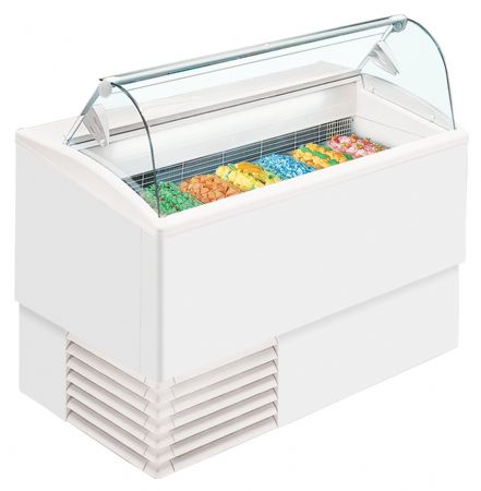 Congélateur de crème glacée couvercle en verre bombé - Tefcold - ISETTA 7LX