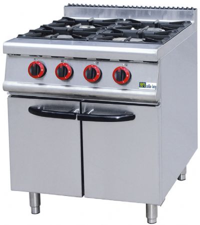 Fourneau pro  gaz sur armoire ferm 4 bruleurs - 2x3,5kW + 2x4,5kW