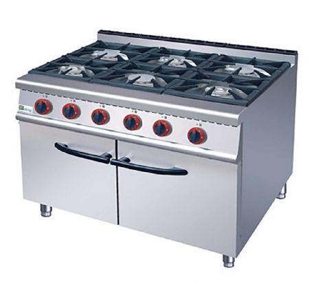 Fourneau profondeur 700 Gaz 6 feux 24 kW sur placard fermé - Afi-Collin-Lucy - JUS-RA-6