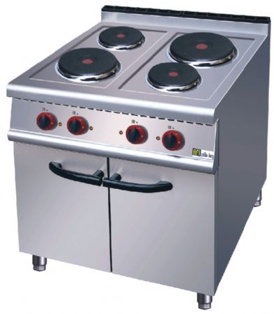 Fourneau pro lectrique sur armoire ferm 4 bruleurs - 2x2kW + 2x2,6kW