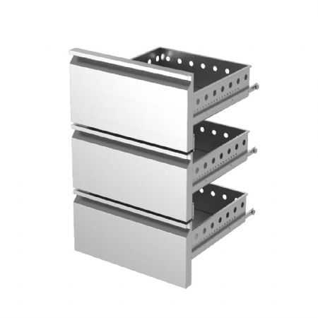 Kit bloc tiroirs (1/3et1/3et1/3) inox x KBR