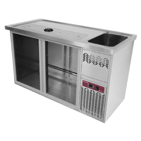 Meuble Bas de Rangement Inox 2 compartiments avec égouttoir et grille, 1 cuve droite - Diamond Promo - KBR/21D Meuble Bas de Rangement Inox 2 compartiments avec égouttoir et grille, 1 cuve droite - Diamond Promo - KBR/21D