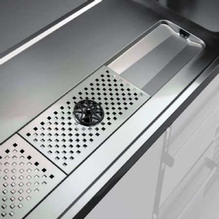 Comptoir bar professionnel en inox 2 fûts 370 L - Diamond Promo - KBR/22G