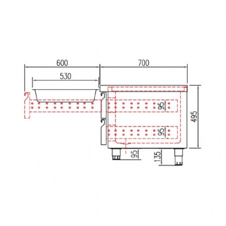 Soubassement réfrigéré 2 tiroirs 169 L température positif et négatif - Coreco - KBR-47
