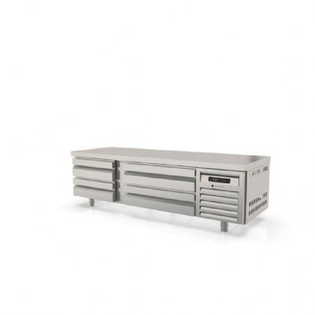 Soubassement réfrigéré 4 tiroirs 264 L positif - Coreco - KBR-65