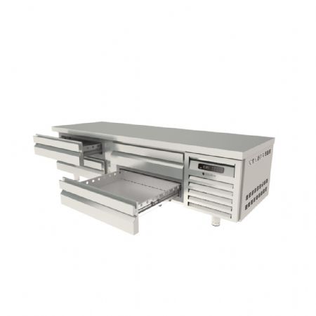 Soubassement réfrigéré 4 tiroirs 359 L température positif - Coreco - KBR-83