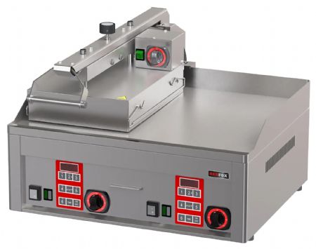 Grill à viande presse Semi-automatique chrome dur plaque de cuisson 650 x 480 + 320 x 380 - Redfox - KDA 63 ED