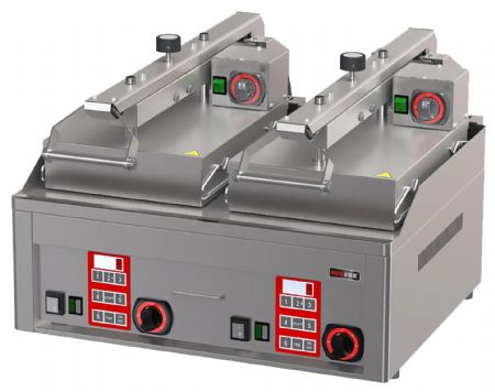 Grill à viande presse Semi-automatique chrome dur lisse 650 x 480 + 320 x 380 + 320 - Redfox - KDA 66 ED