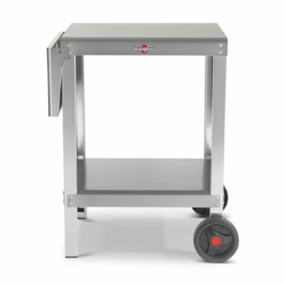 Chariot  poser tout inox avec tablette rabattable et roues - 540x480 mm