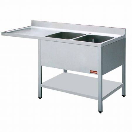 Lave vaisselle avec plonge 2 cuves et 1 egouttoir a gauche