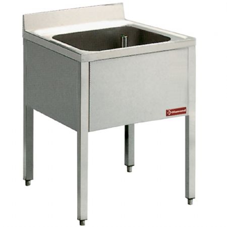 Plonge Inox 1 cuve avec piétement 700x700x880/900(+100) mm - Diamond Promo - L710-KD-D Plonge Inox 1 cuve avec piétement 700x700x880/900(+100) mm - Diamond Promo - L710-KD-D