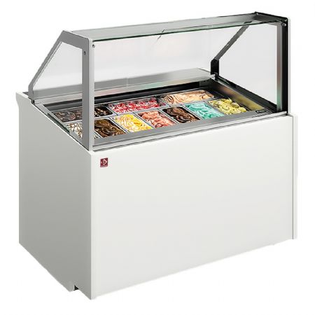 Comptoir à crème glacée professionnel 6 bacs de 5 L, 850 mm - Diamond - LAVA09-V12