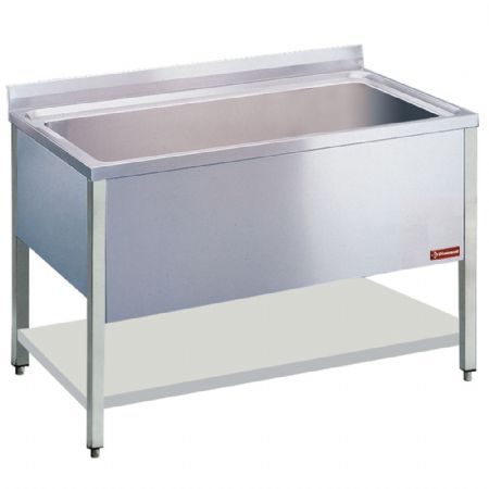 Plonge Inox 1 cuve 1360x500x400 mm avec dosseret arrière - Diamond - LB1611-D Plonge Inox 1 cuve 1360x500x400 mm avec dosseret arrière - Diamond - LB1611-D