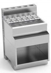 Table  cocktail avec paroi techniques en inox et emplacement bac  glaons - 1300x770x850mm