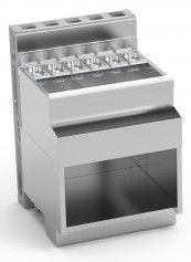 Table  cocktail avec paroi techniques en inox et emplacement bac  glaons - 700x770x850mm