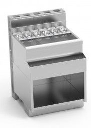 Table  cocktail avec paroi techniques en inox et emplacement bac  glaons - 900x770x850mm