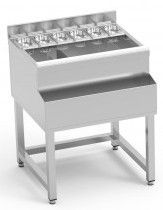 Table cocktail professionnelle inox avec emplacement bac  glaons - 1100x650x850mm