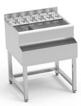 Table cocktail professionnelle inox avec emplacement bac  glaons - 1300x650x850mm