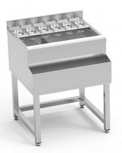 Table cocktail professionnelle inox avec emplacement bac  glaons - 700x650x850mm