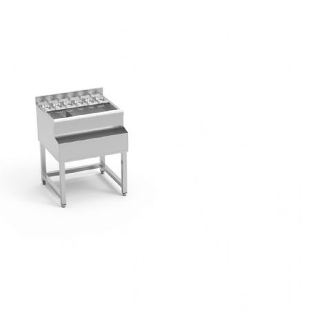 Table cocktail professionnelle avec bac à glaçons et support bouteilles 700x650x850 mm - Eratos - LCH-70