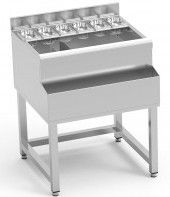 Table cocktail professionnelle inox avec emplacement bac  glaons - 900x650x850mm