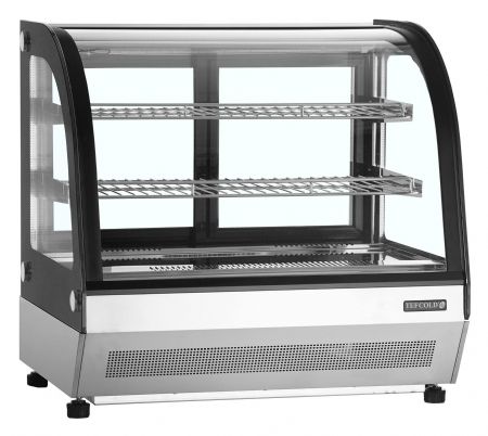 Vitrine comptoir de présentation réfrigéré positive éclairage LED et clayettes - Tefcold - LCT750C/BLACK