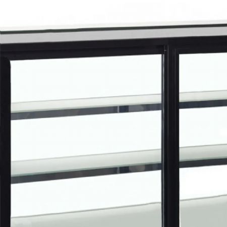 Vitrine comptoir rfrigre plate noire avec 2 portes vitres coulissantes - 900x560x670 mm