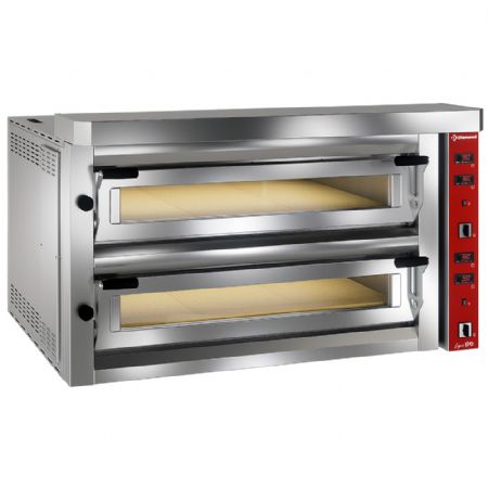 Four à pizza professionnel électrique 1050x700xh150 mm FULL pierre réfractaire (20.4 kW), 6 pizzas de Ø 350 mm - Diamond - LFD-12L-LX