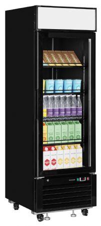Réfrigérateur vitré 1 porte positive noire 405 L +1 à +8 °C - Tefcold - LGC2500B