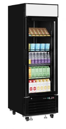 Vitrine murale positive noire 1 porte vitre +1C / +8C