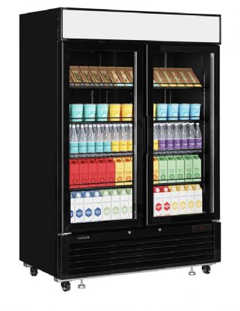 Vitrine rfrigre murale positive 2 portes vitres noir +1C/+8C capacit 922 L