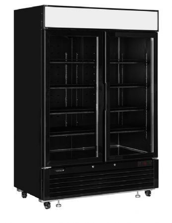 Vitrine rfrigre murale positive 2 portes vitres noir +1C/+8C capacit 922 L