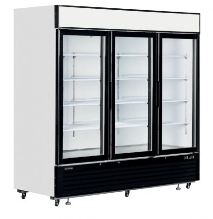 Vitrine de supermarch blanche 3 portes vitres  +1C / +8C capacit 1436L