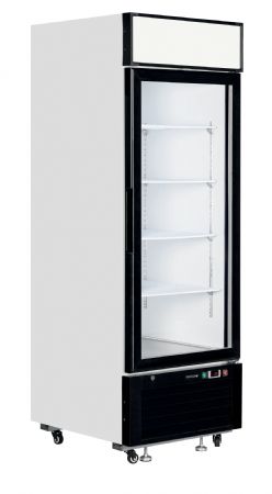 Vitrine de supermarch blanche vitre 1 porte ngative -25C / -14C