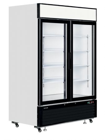 Vitrine de supermarch blanche 2 portes vitres -25C  -14C capacit 1108 L