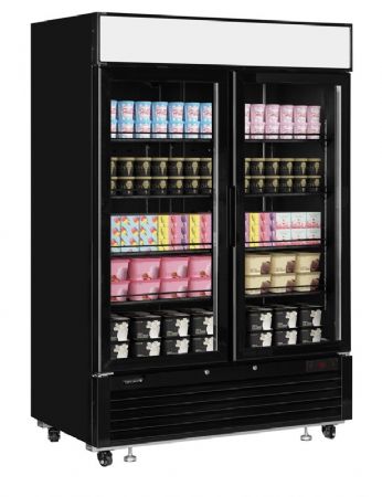 Vitrine 2 portes vitres -25C / -14C capacit 1108 L noire