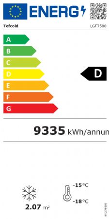 Vitrine de supermarch 3 portes vitres -25C / -14C capacit 1436 L blanche