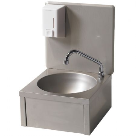 Lave-Mains mural avec distributeur de savon 500 ml et dosseret escamotable - Diamond - LM3-DSS