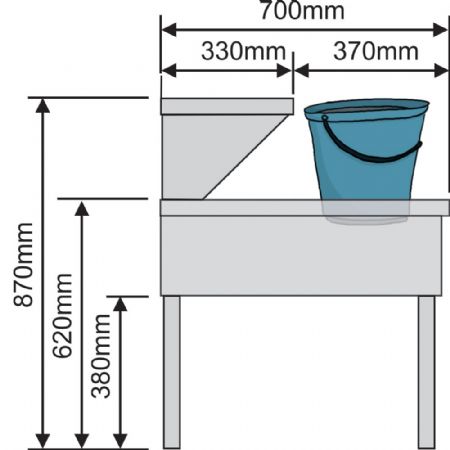Lave-Mains combiné sur piètement cuve supérieure 430x280x130 mm et cuve inférieure 400x500x200 mm - Diamond - LMC-57