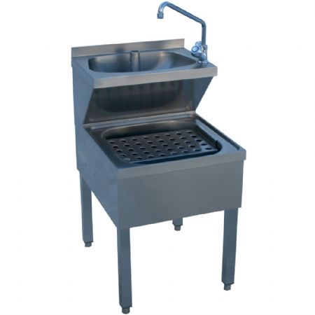 Lave-Mains combiné sur piètement cuve supérieure 430x280x130 mm et cuve inférieure 400x500x200 mm - Diamond - LMC-57