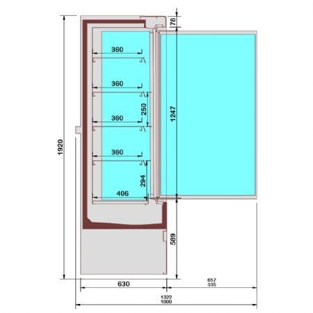 Meuble réfrigéré professionnel noir 2 portes battantes positif 1310 mm - Diamond Promo - LML13-F5