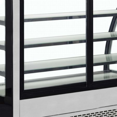 Comptoirs réfrigérés positive 2 portes vitrées inox 277 L +2 à +8 °C - Tefcold - LPD1500C/BLACK
